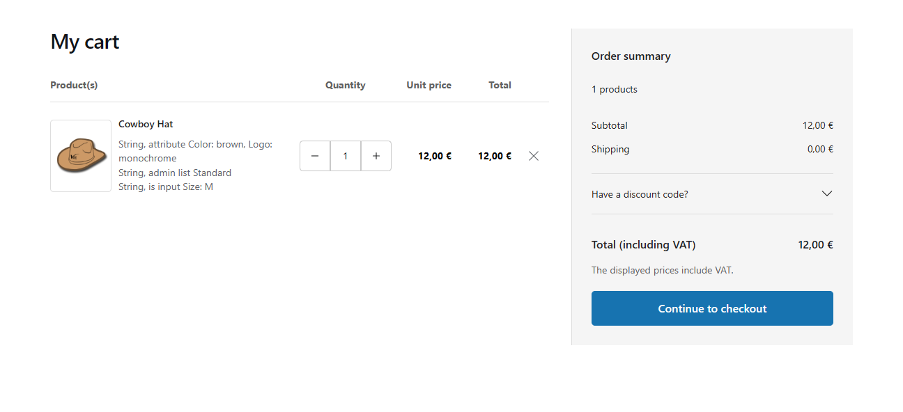 Premium Checkout Suite Cart stage on desktop with one demo product and order summary