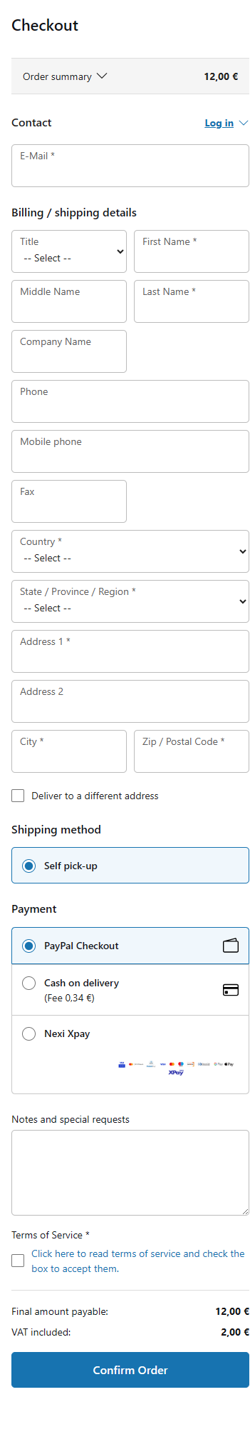 Premium Checkout Suite One Page checkout stacked on a mobile viewport